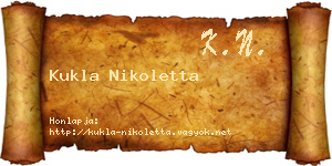 Kukla Nikoletta névjegykártya