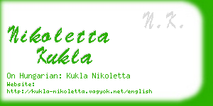 nikoletta kukla business card